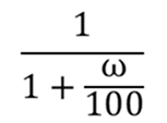1/(1+(w/100))